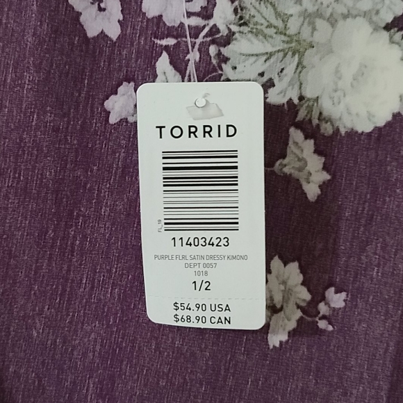 Purple Floral Dressy Kimono - Picture 2 of 3